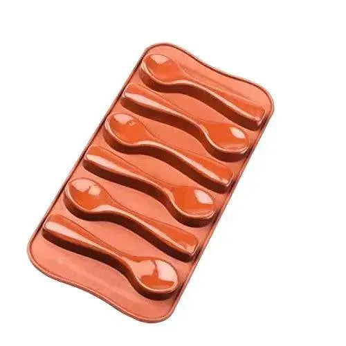 6 Holes Cavity Spoons Silicon Chocolate Mould - thebakingtools.com