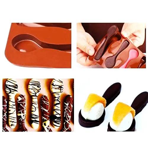 6 Holes Spoons Silicon Chocolate Mould - thebakingtools.com