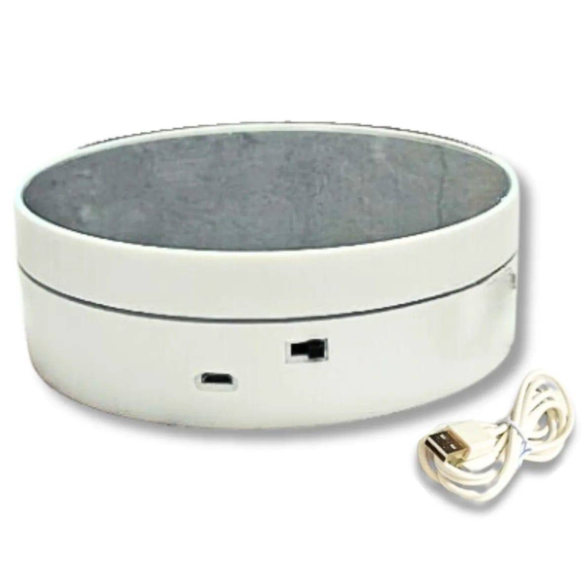 6 Inch 360 Degree White Electric Rotating Turntable - thebakingtools.com