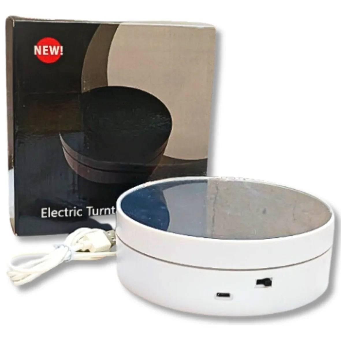 6 Inch 360 Degree White Electric Rotating Turntable - thebakingtools.com