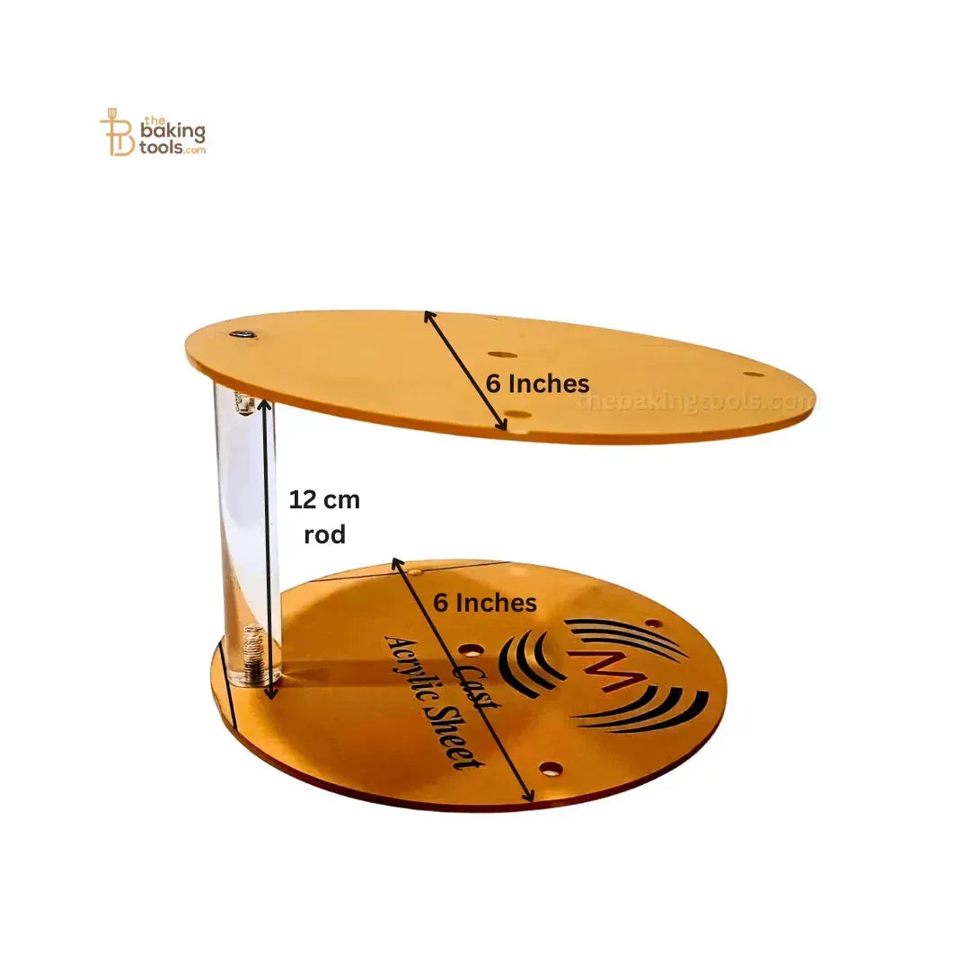 6 Inch Floating Cake Stand Spacer Base Acrylic Thick Rod Cake Tier Separator - thebakingtools.com