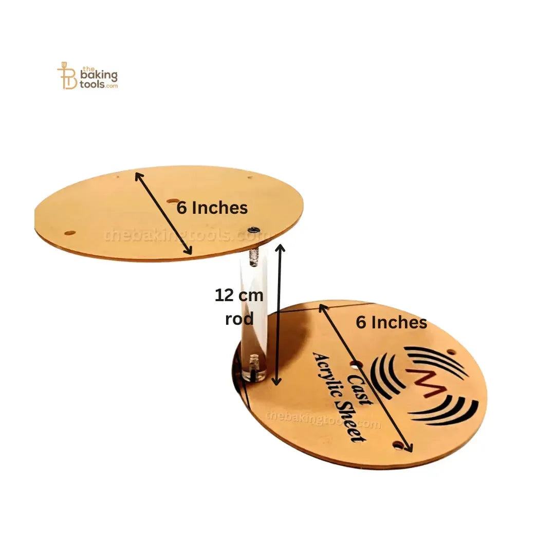 6 Inch Floating Cake Stand Spacer Base Acrylic Thick Rod Cake Tier Separator - thebakingtools.com