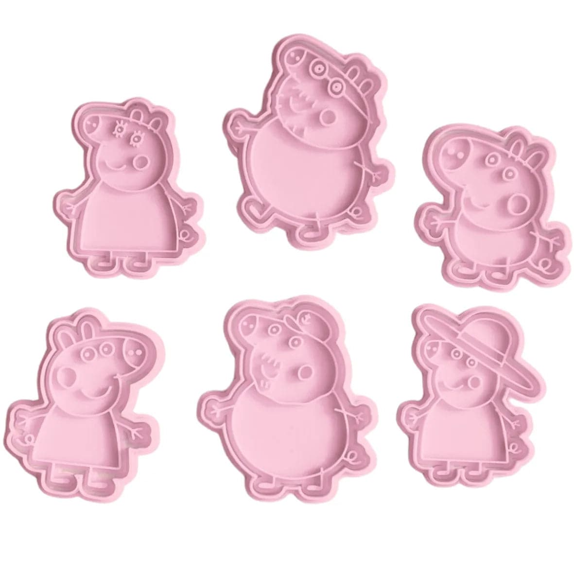 6 PCs Peppa Pig Biscuit Cutter - thebakingtools.com