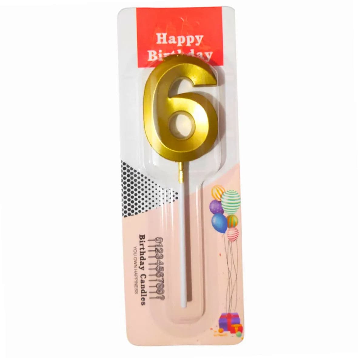 6 Six Golden Number Candle - thebakingtools.com