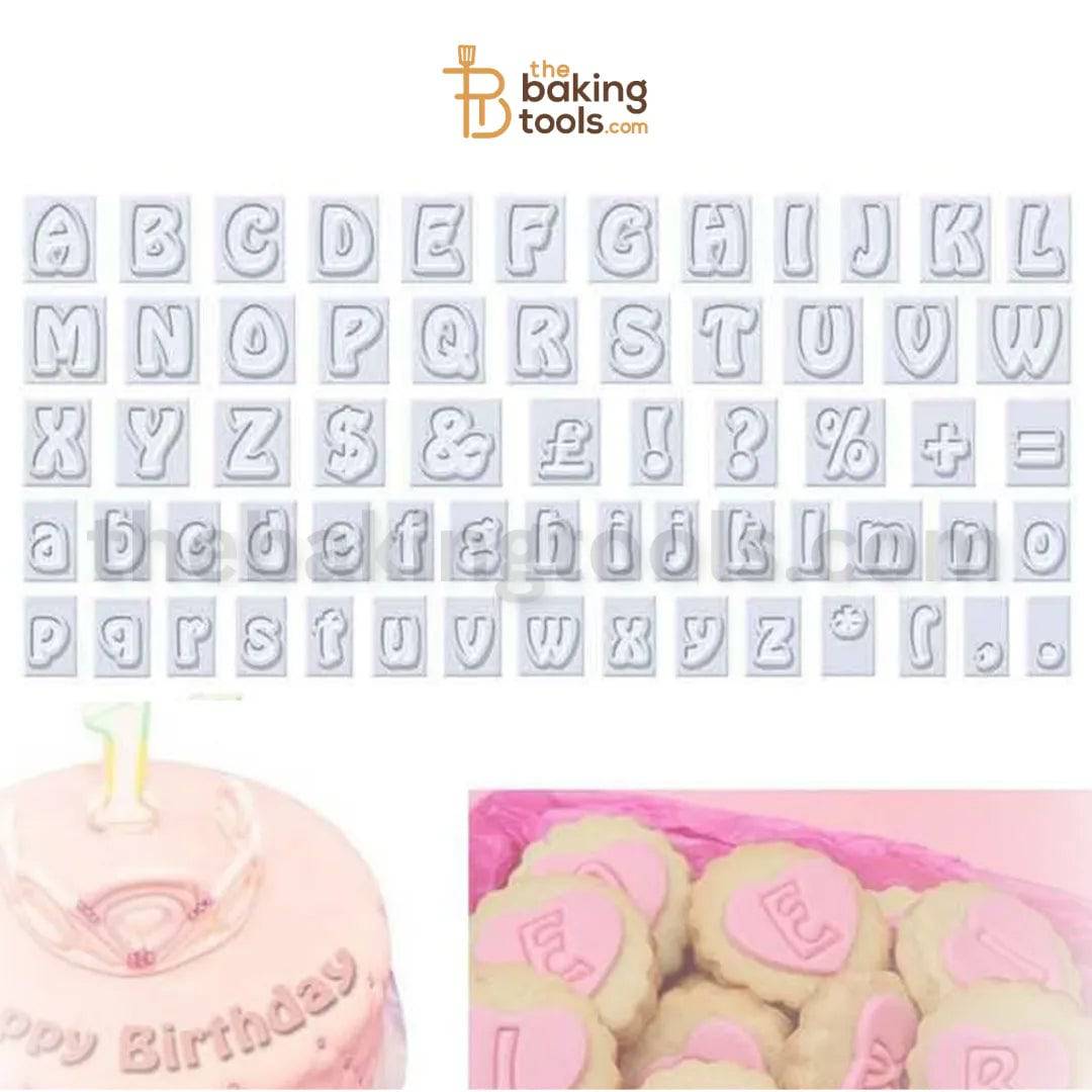 64 Pcs A to Z Uppercase & Lowercase Capital & Small Alphabet Fondant Cookie Cutter Set - thebakingtools.com