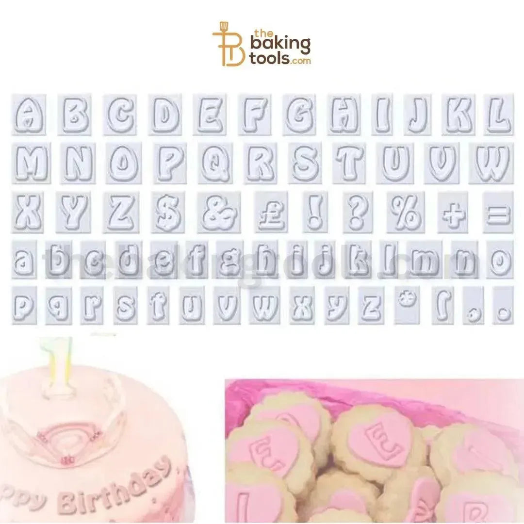 64 Pcs A to Z Uppercase & Lowercase Capital & Small Alphabet Fondant Cookie Cutter Set - thebakingtools.com