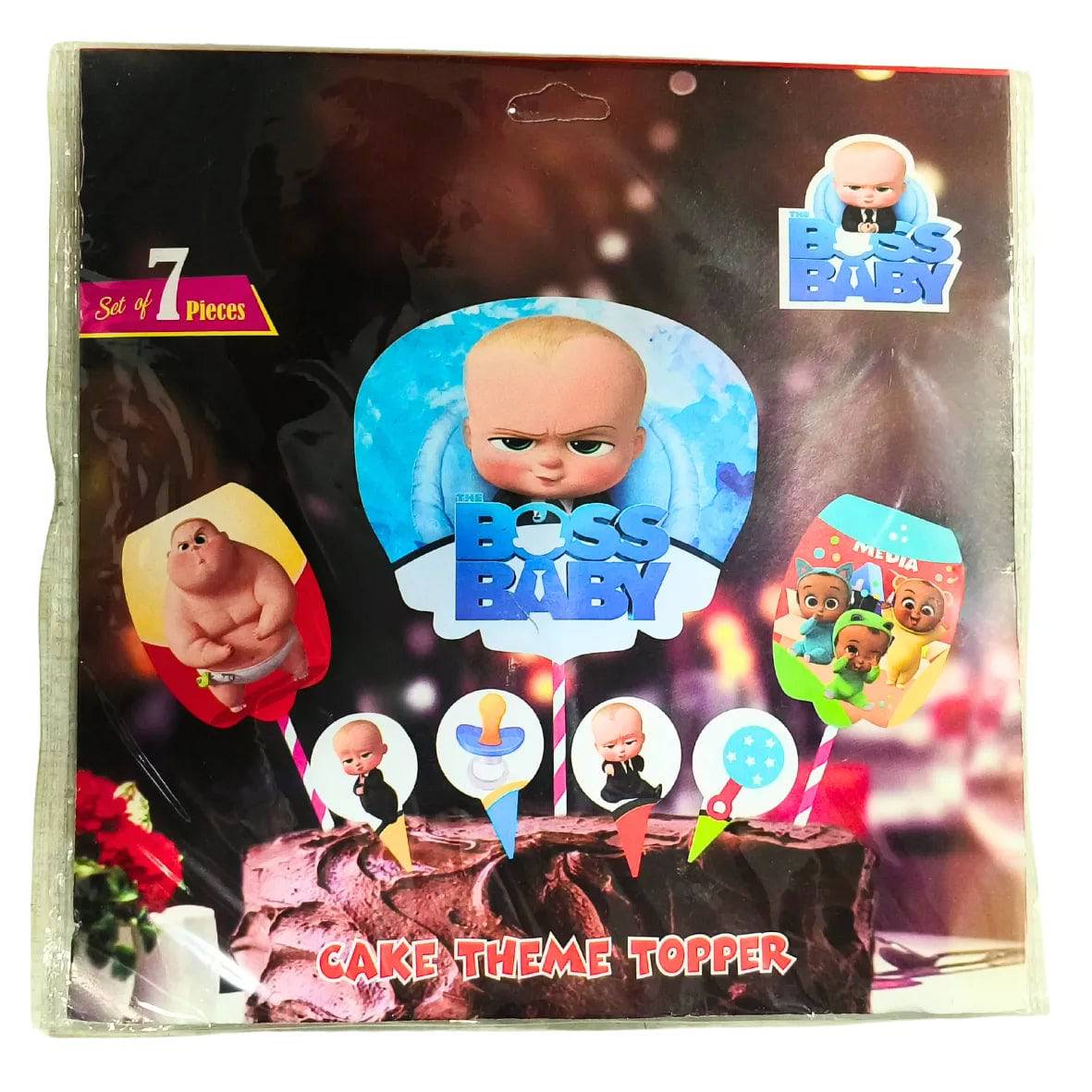 7 pcs Baby Boss Themed Signative Paper Cake Topper - thebakingtools.com