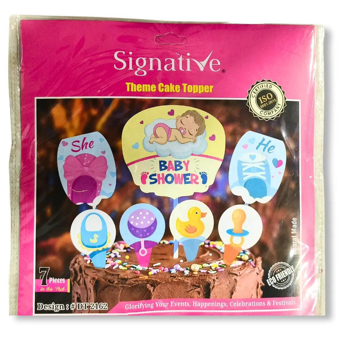 7 pcs Baby Shower Themed Signative Paper Cake Topper - thebakingtools.com