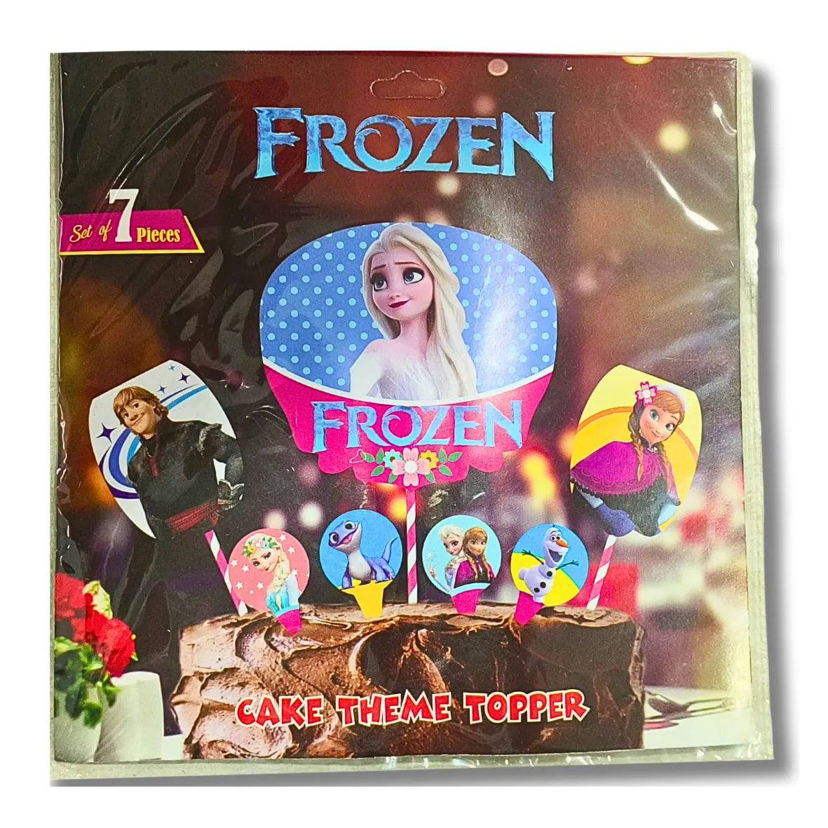 7 pcs Frozen Themed Signative Paper Cake Topper - thebakingtools.com