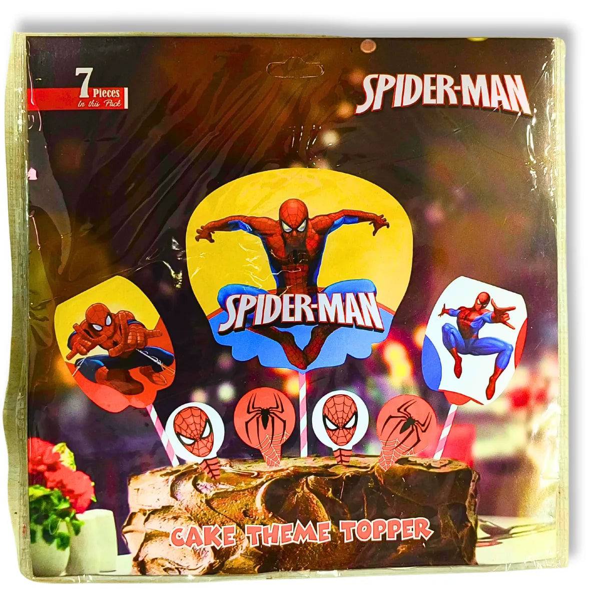 7 pcs Spider-Man Themed Signative Paper Cake Topper - thebakingtools.com