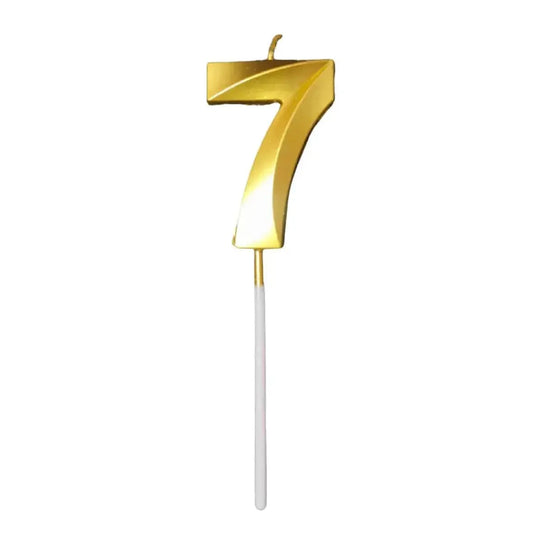 7 Seven Golden Number Candle - thebakingtools.com
