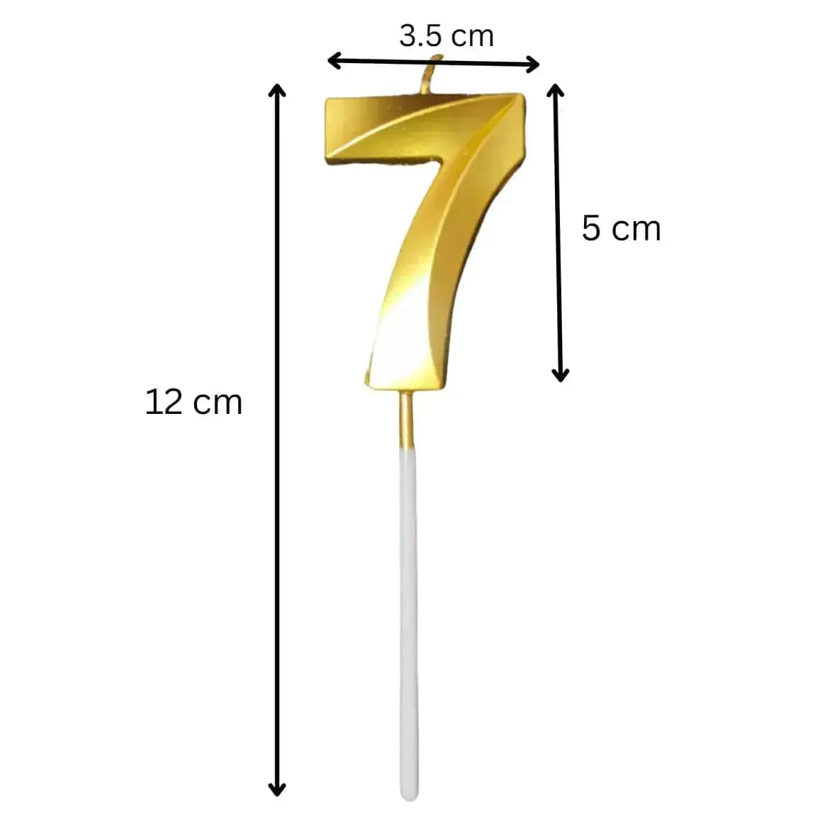 7 Seven Golden Number Candle - thebakingtools.com