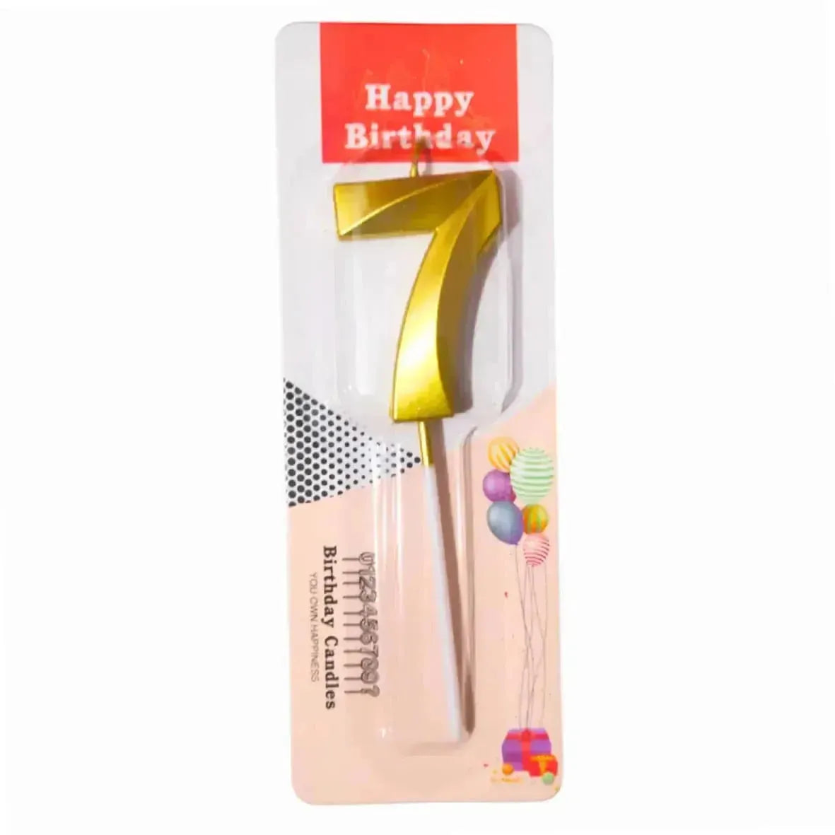 7 Seven Golden Number Candle - thebakingtools.com