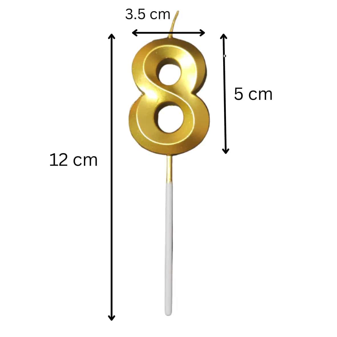 8 Eight Golden Number Candle - thebakingtools.com