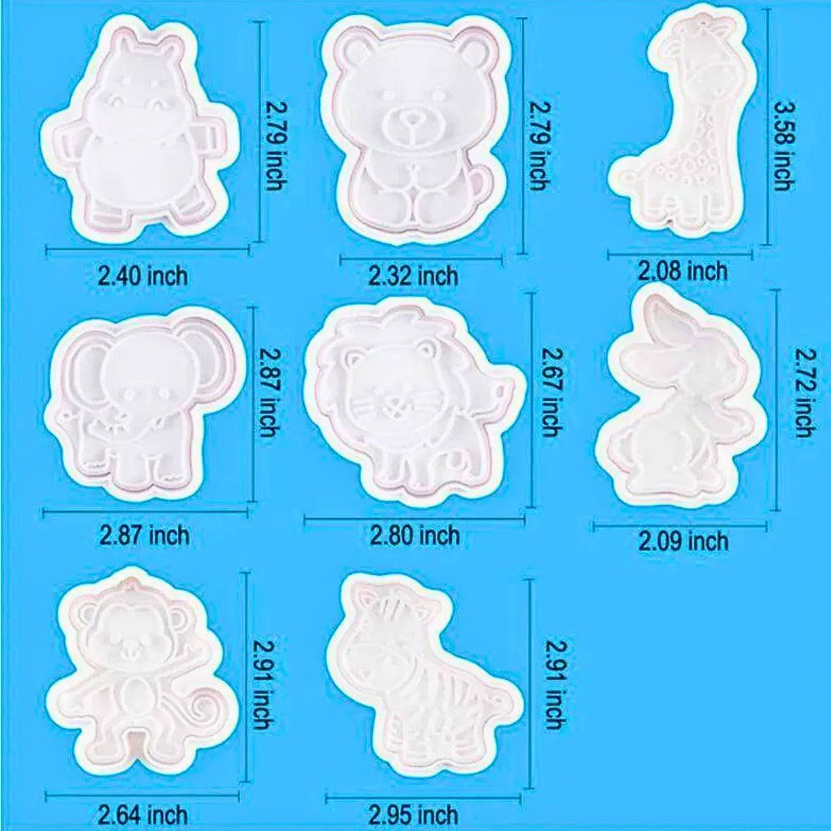 8 PCs Animal Plunger Cutter - thebakingtools.com