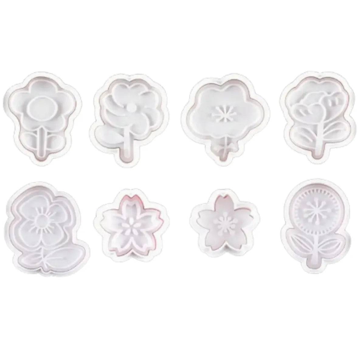 8 PCs Mix Flower Plunger Cutter - thebakingtools.com