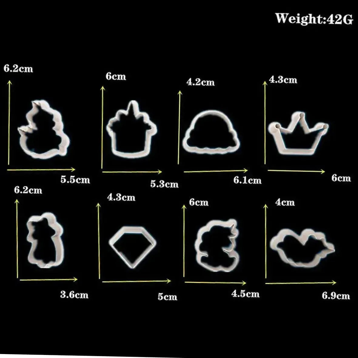 8 PCs Unicorn Shapes Plunger Cutter Fondant Cookie And Clay Cutter - thebakingtools.com