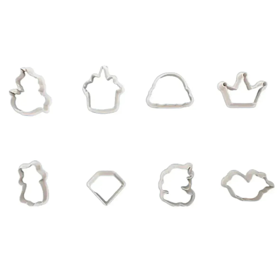 8 PCs Unicorn Shapes Plunger Cutter Fondant Cookie And Clay Cutter - thebakingtools.com