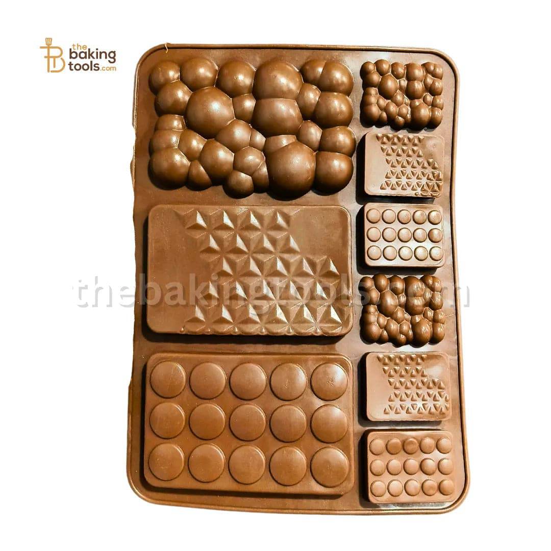 9 Cavities Silicone Multi Chocolate Bar Mould - thebakingtools.com