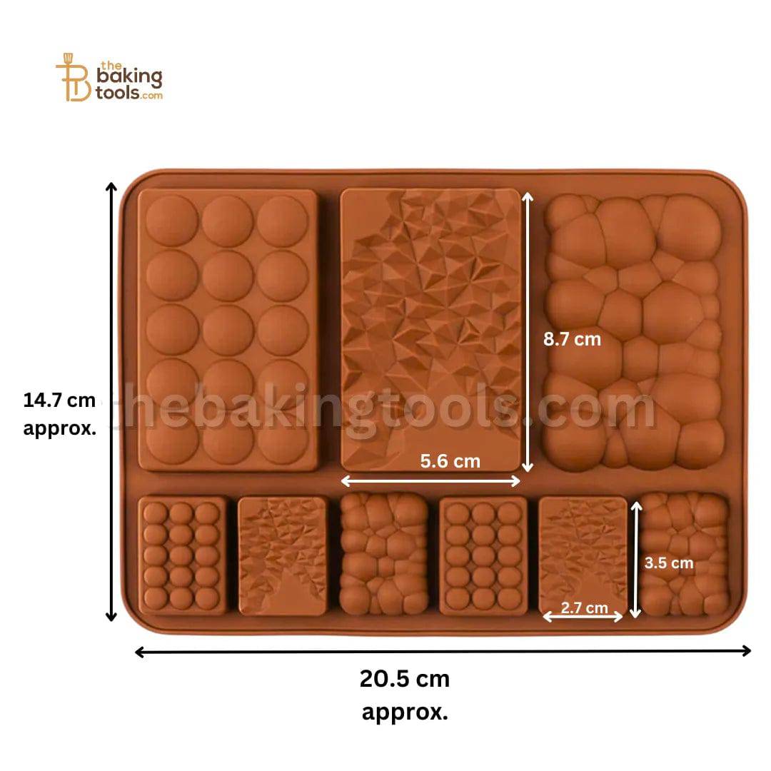 9 Cavities Silicone Multi Chocolate Bar Mould - thebakingtools.com