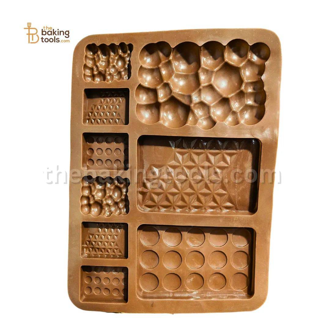 9 Cavities Silicone Multi Chocolate Bar Mould - thebakingtools.com