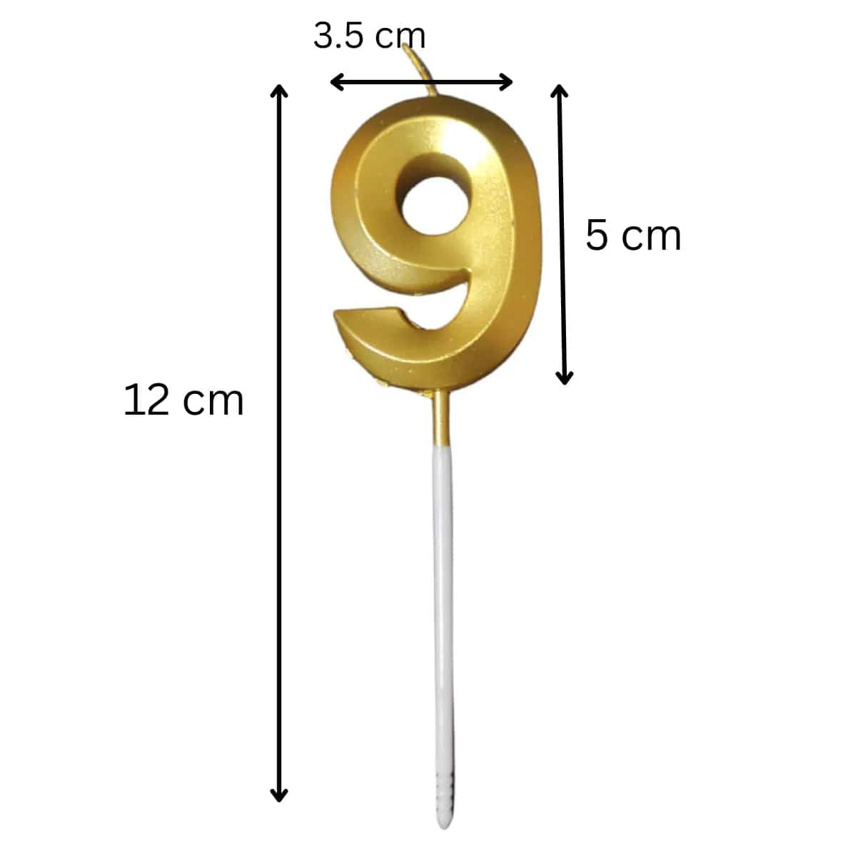 9 Nine Golden Number Candle - thebakingtools.com