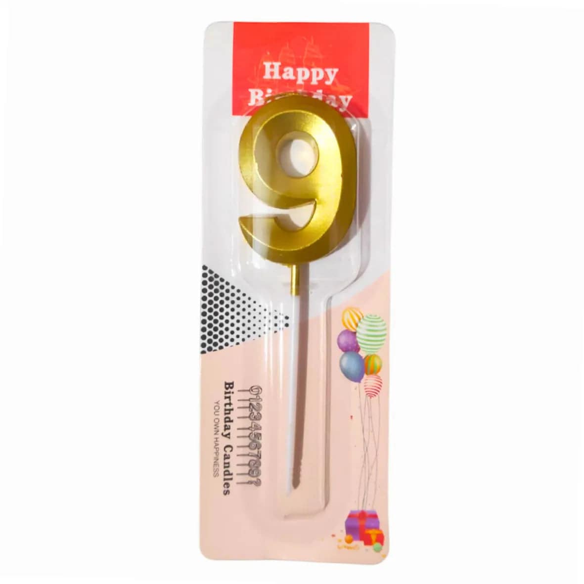 9 Nine Golden Number Candle - thebakingtools.com