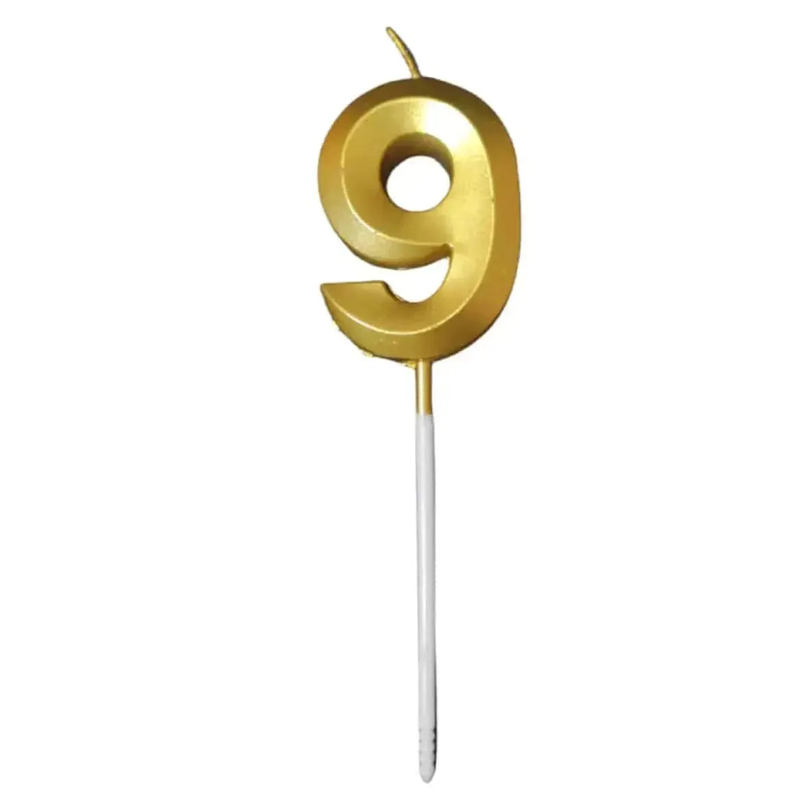9 Nine Golden Number Candle - thebakingtools.com