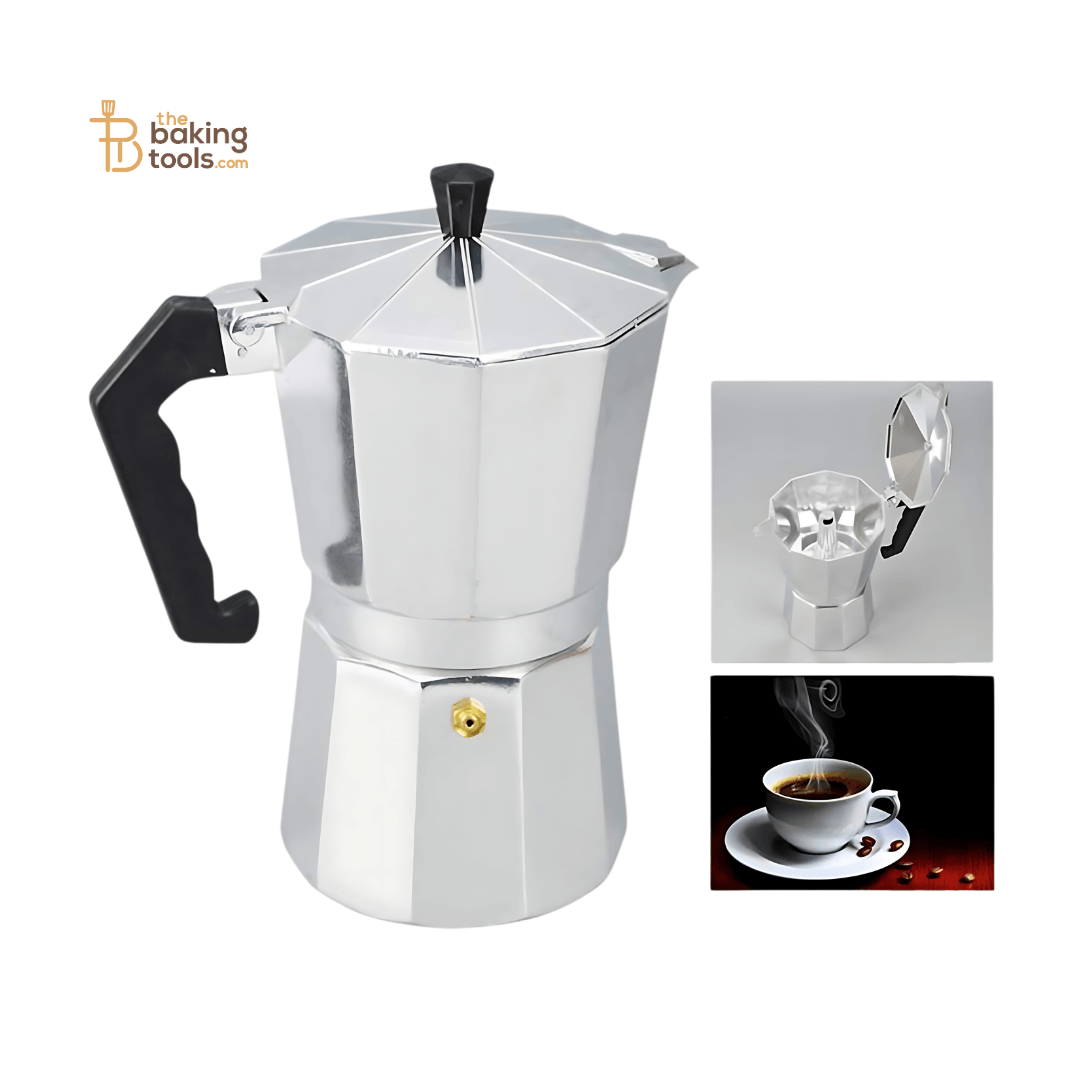 Aluminum Espresso Moka Pot Coffee Maker Percolators Coffee Maker 3-Cup - thebakingtools.com