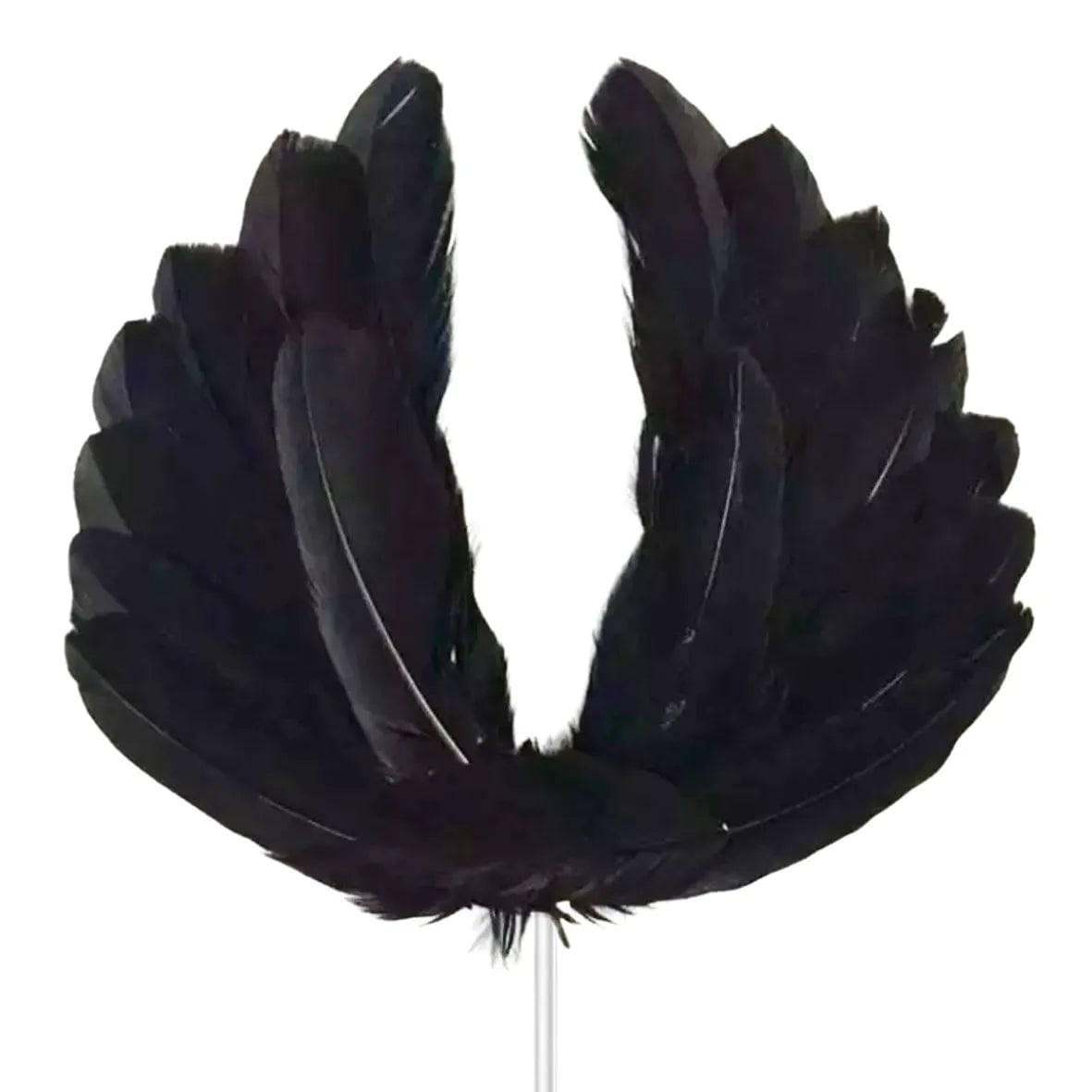 Angel Wings Black Feather Cake Toppers - thebakingtools.com