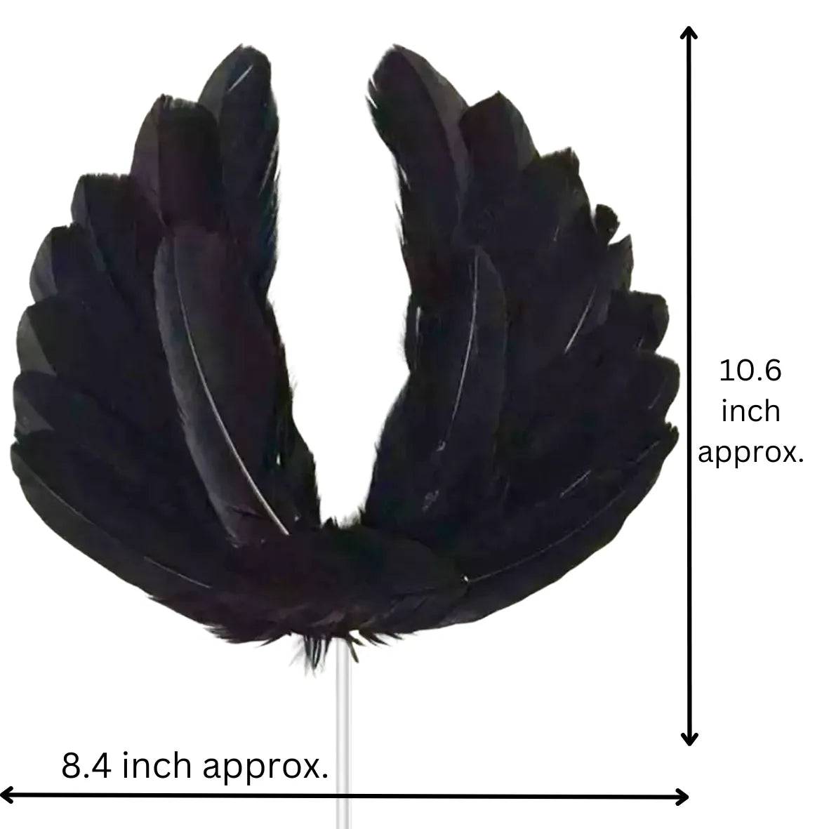 Angel Wings Black Feather Cake Toppers - thebakingtools.com