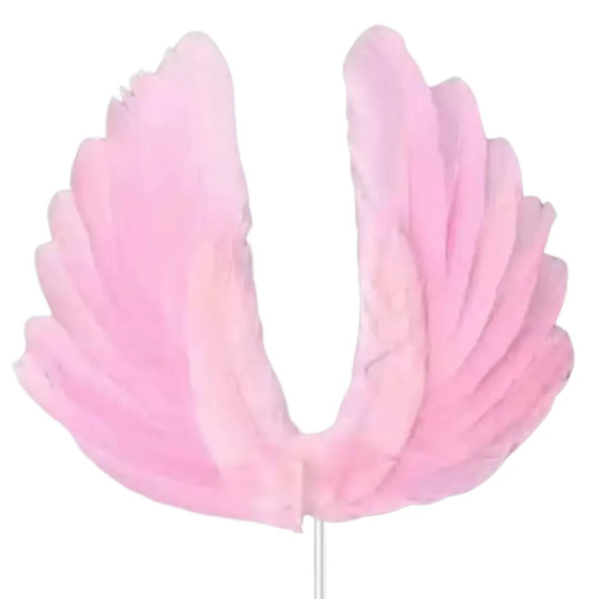 Angel Wings Pink Feather Cake Toppers - thebakingtools.com