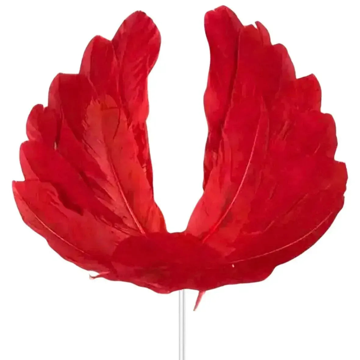 Angel Wings Red Feather Cake Toppers - thebakingtools.com