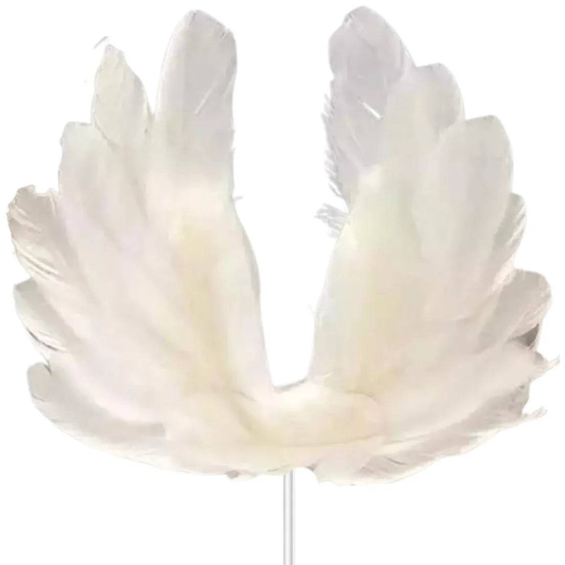 Angel Wings White Feather Cake Toppers - thebakingtools.com