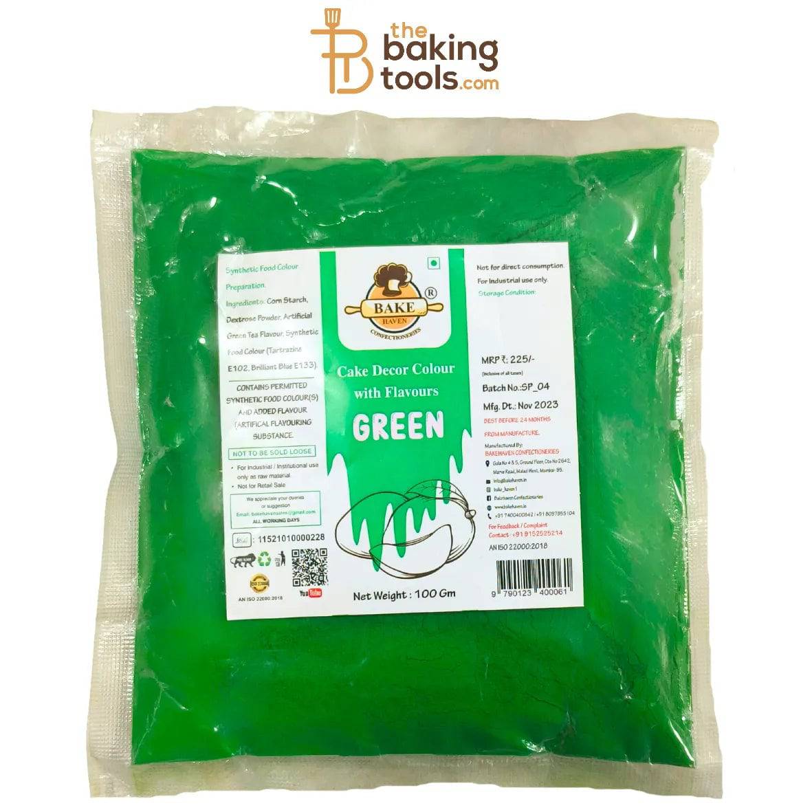 Bakehaven Green Puff Colour Refill - 100g | Green Fusfus Colour Refill - thebakingtools.com