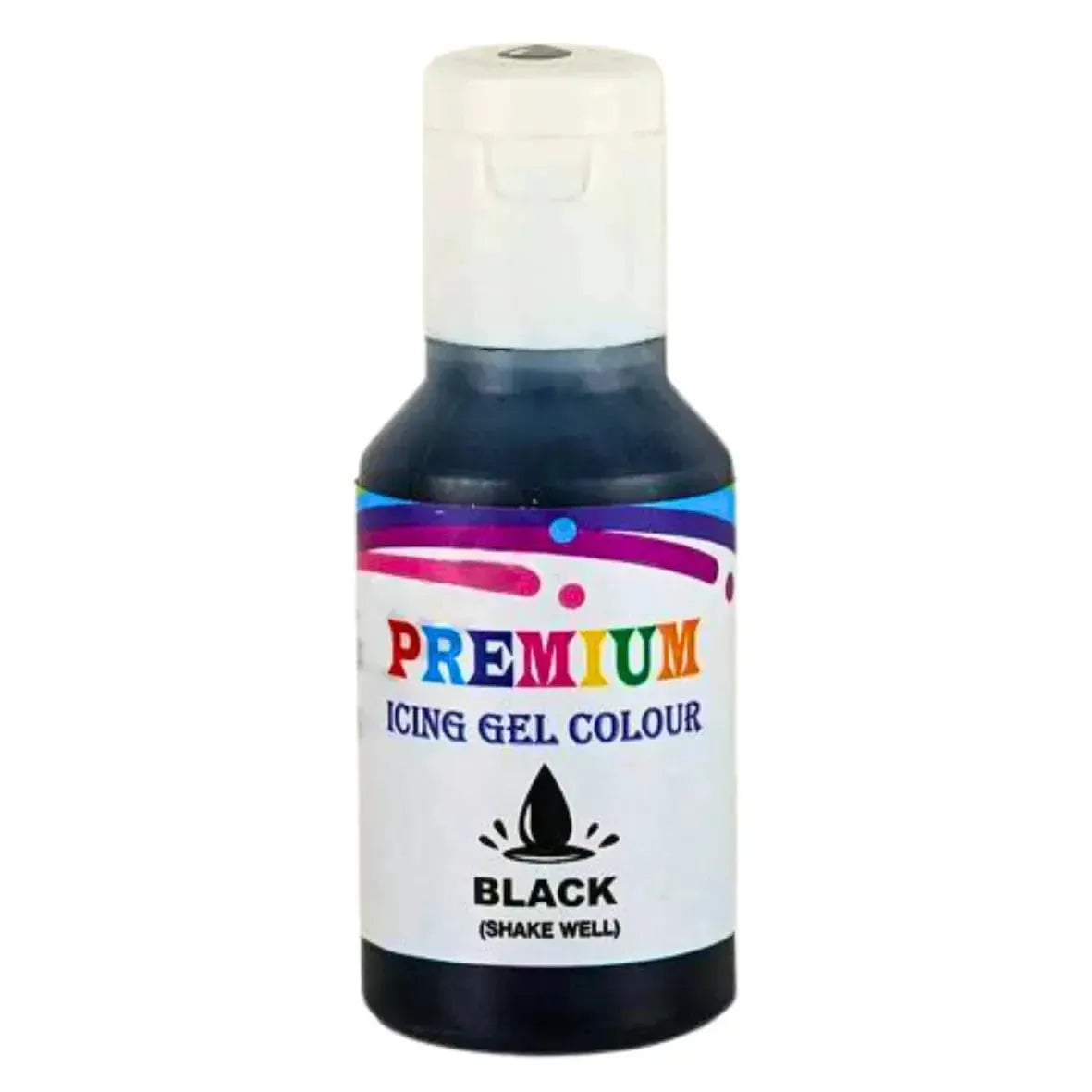 Bakehaven Premium Icing Gel Black Colour - 20g - thebakingtools.com