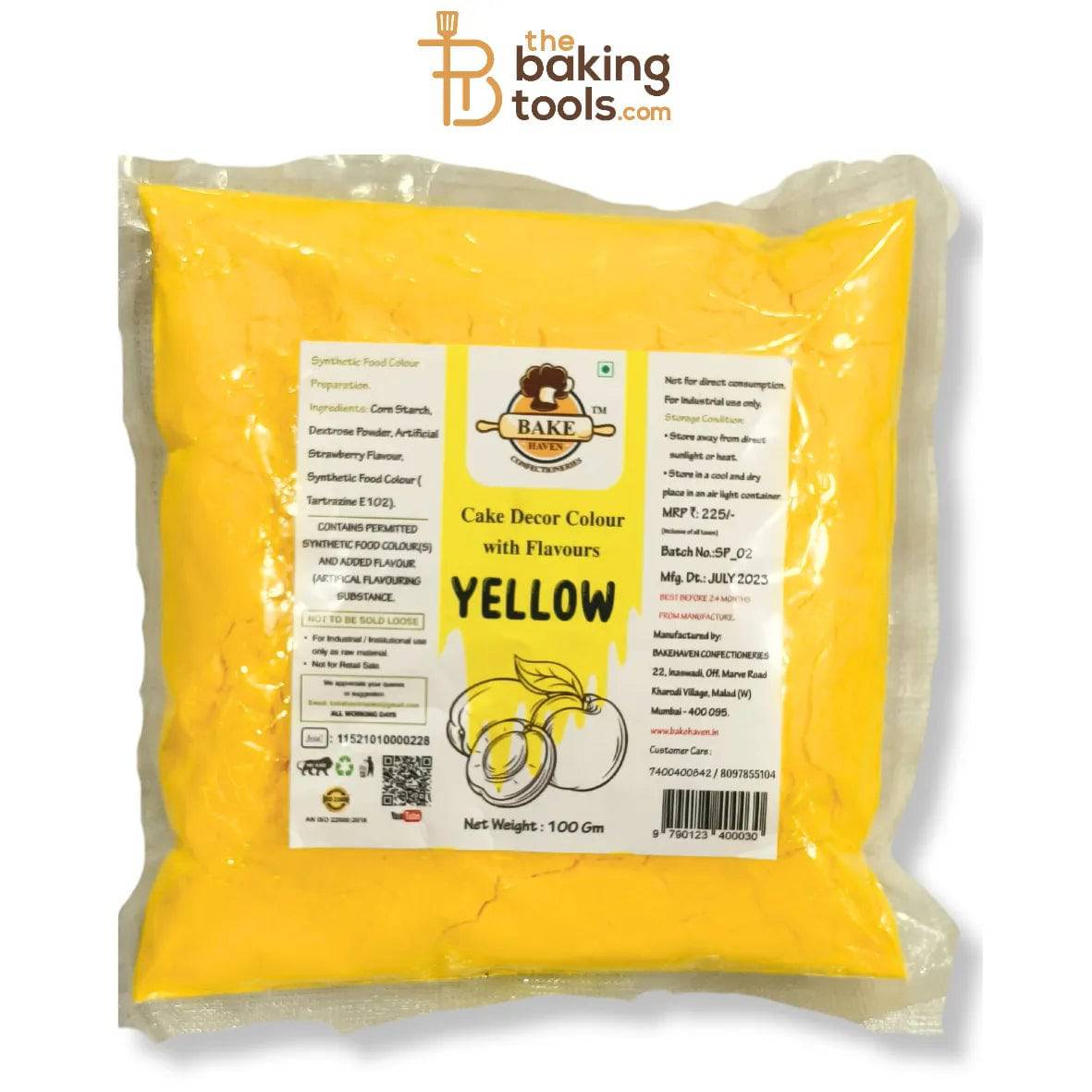 Bakehaven Yellow Puff Colour Refill - 100g | Yellow Fusfus Colour Refill - thebakingtools.com