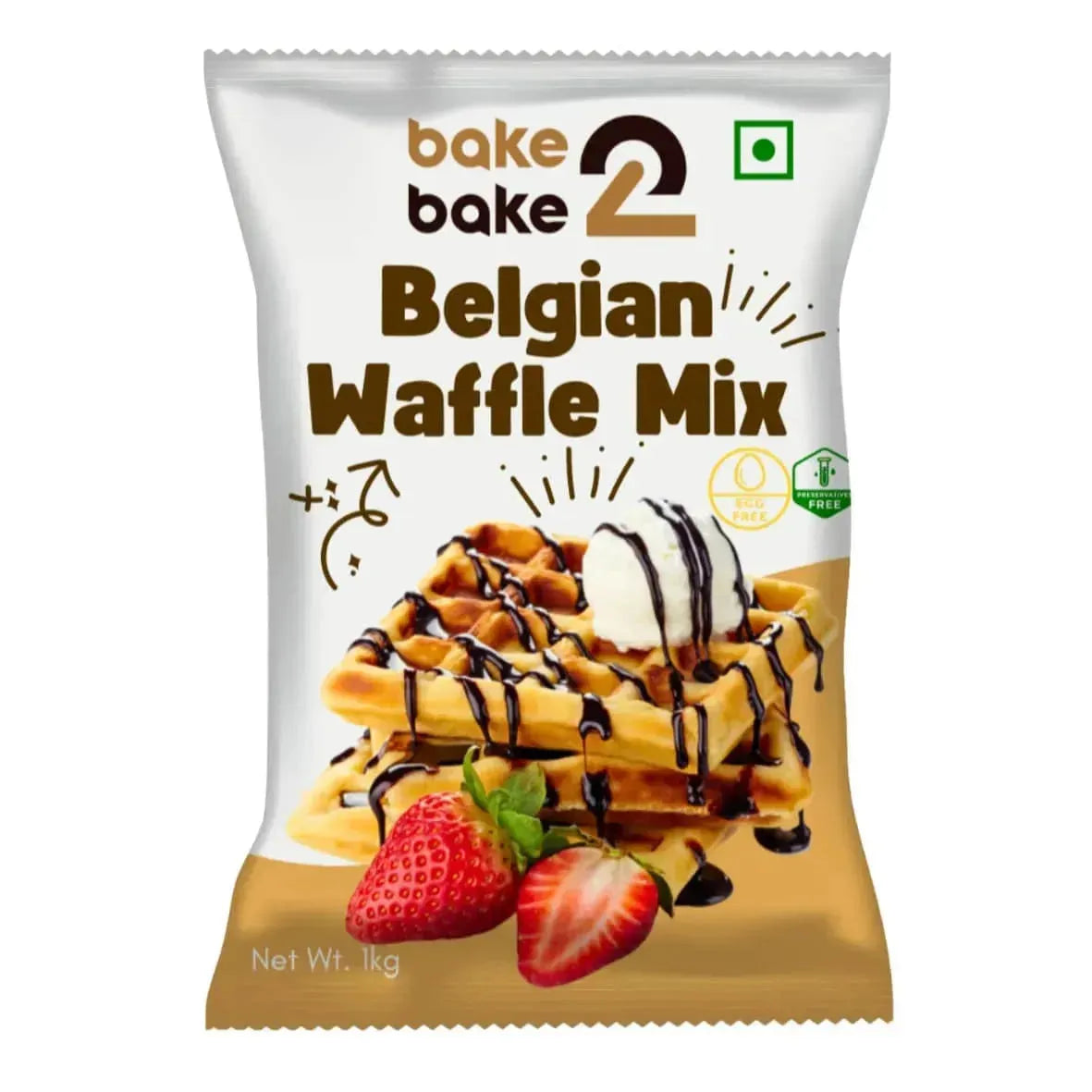 Belgian Waffle Premix 1 Kg (Eggless) - Bake2Bake (No COD) - thebakingtools.com
