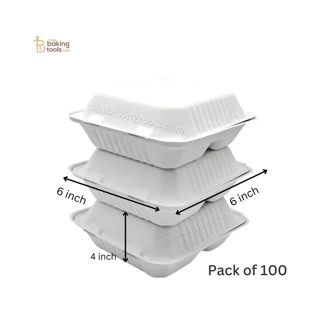 Bento Box | Burger Box - 6" x 6" (Pack of 100) | Bento Cake Box ( NO COD ) - thebakingtools.com