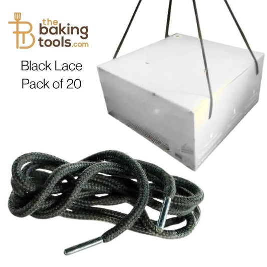 Black Lace Handle For Cake Box (Pack of 20 Pcs) - thebakingtools.com