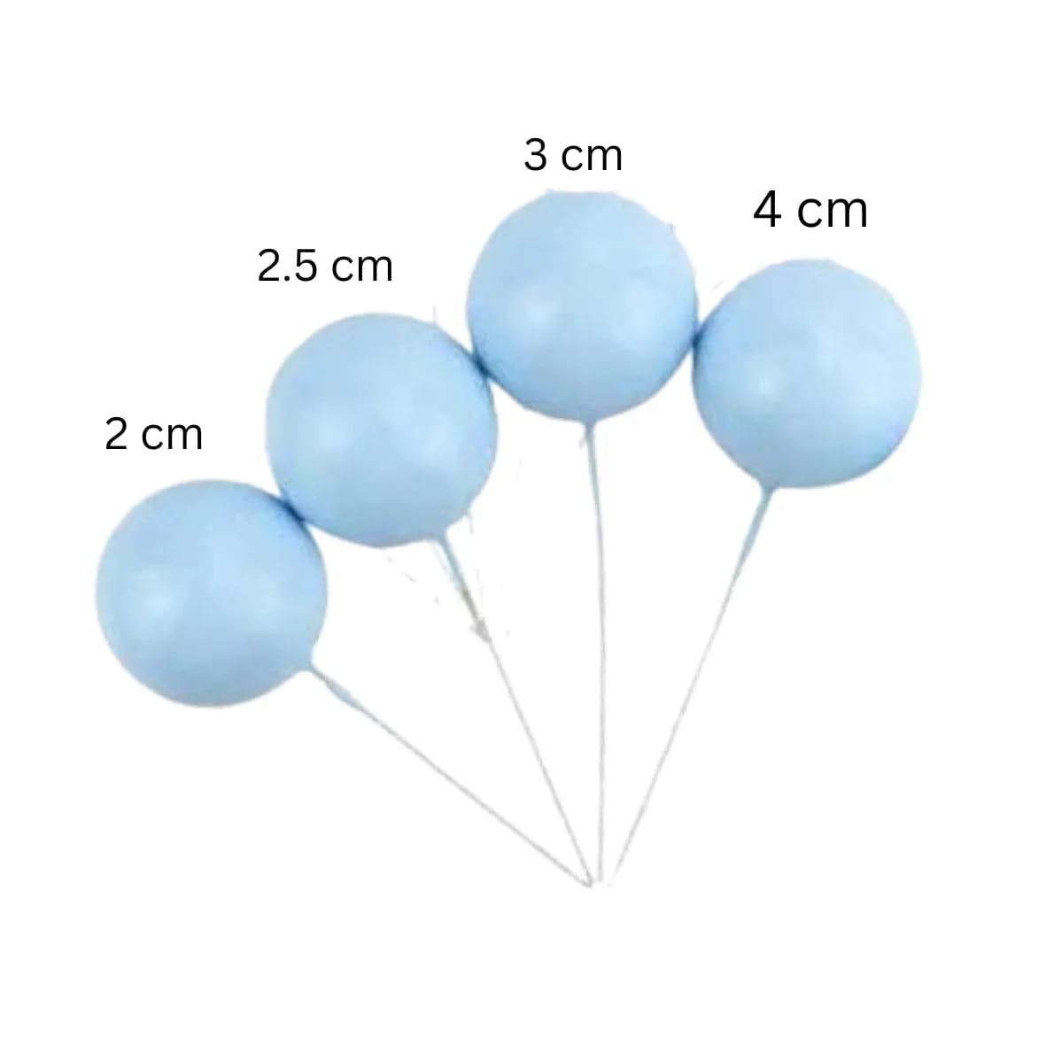 Blue Faux Ball Cake Topper - Pack of 20 Pieces - thebakingtools.com