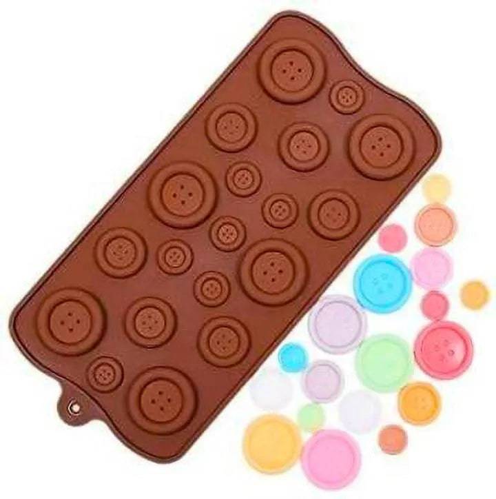 Button Shape Silicon Chocolate Mould - thebakingtools.com