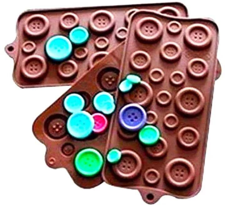 Button Shape Silicon Chocolate Mould - thebakingtools.com