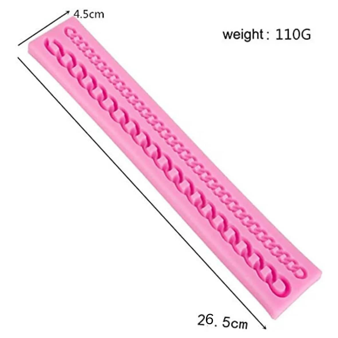 Chain Border Link Chain Silicone Fondant Gum Paste Mould - thebakingtools.com