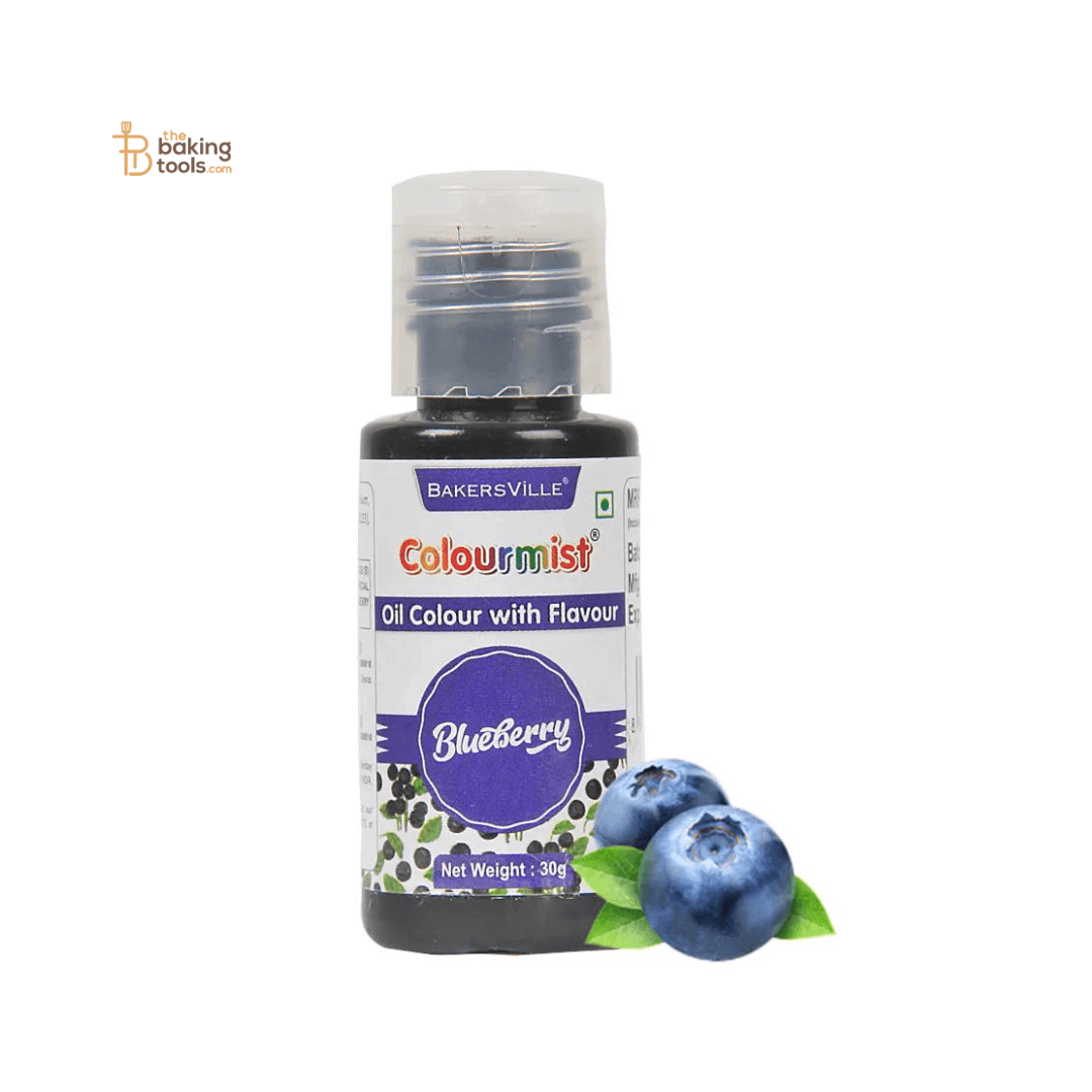 Colourmist Blue Oil Colour With Blueberry Flavour 30g | Oil Soluble Flavour - thebakingtools.com