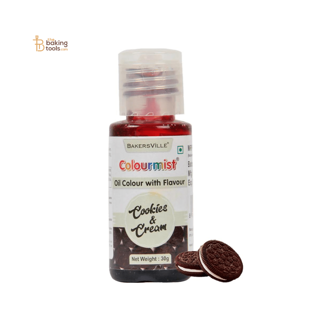 Colourmist Brown Oil Colour With Cookies And Cream Flavour - 30g - thebakingtools.com