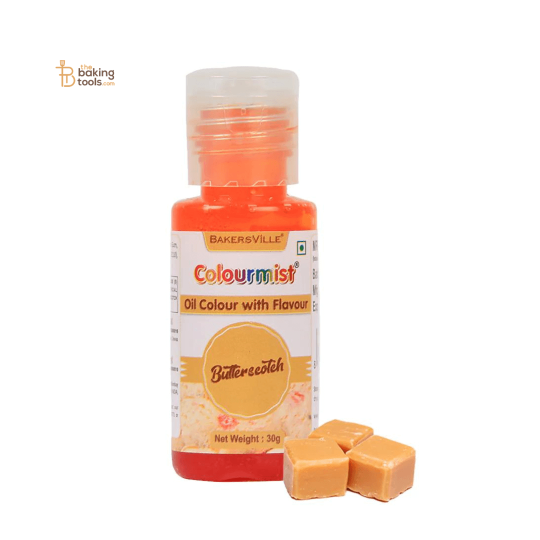 Colourmist Caramel Yellow Oil Colour With Butterscotch Flavour - 30g - thebakingtools.com