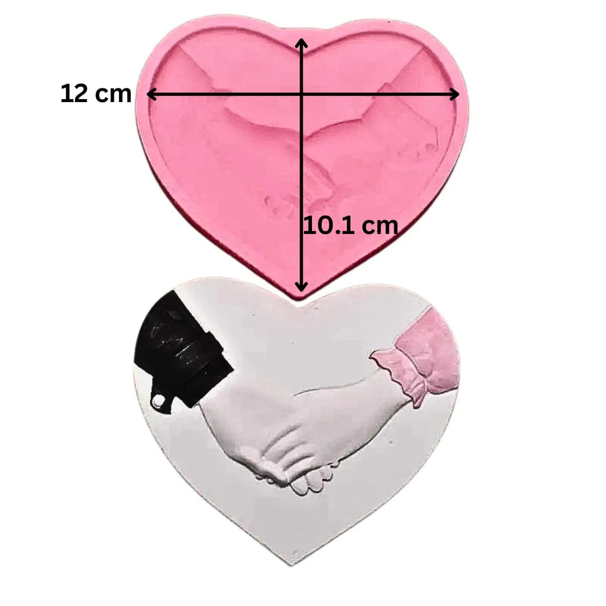 Couple Hand In Hand Heart Shape Silicone Fondant Gum Paste Mould - thebakingtools.com