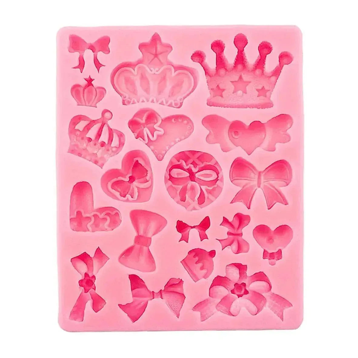 Crown Bowknot Shape - Silicone Fondant Gum Paste Mould - thebakingtools.com