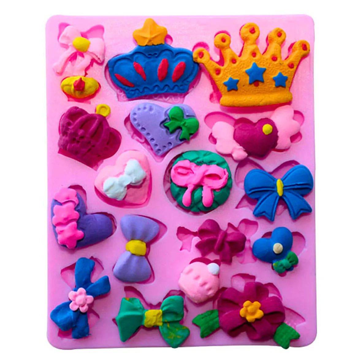 Crown Bowknot Shape - Silicone Fondant Gum Paste Mould - thebakingtools.com